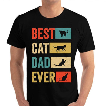 Best Cat Dad Ever Men's T-Shirt Shirts & Tops KittyNook black S
